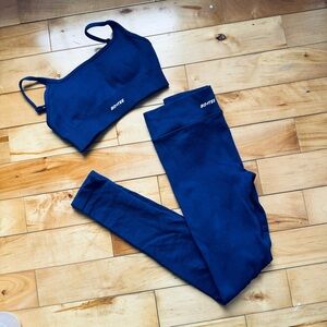 Blue BO&TEE Sports Bra and Leggings Set